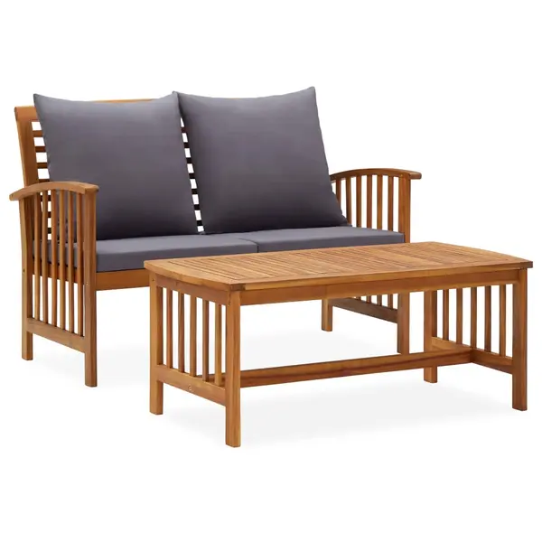 Gossi set mobilier de gradina cu perne, 2 piese, lemn masiv de acacia