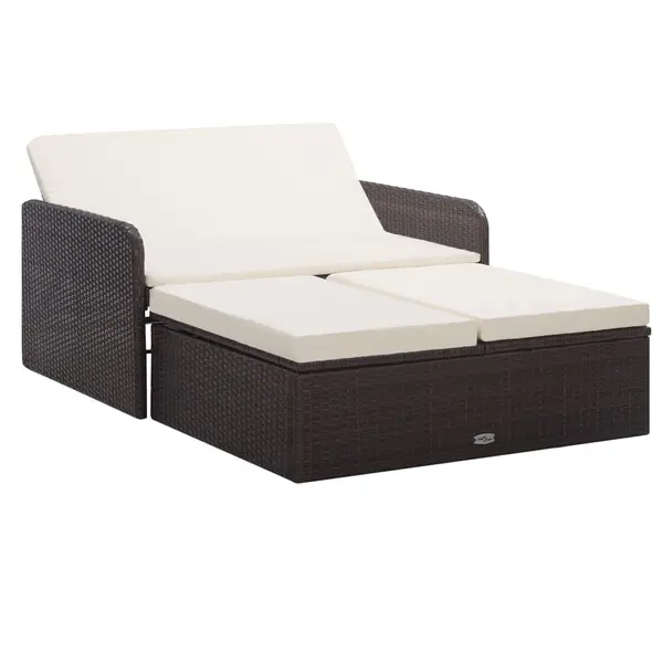 Gossi set mobilier de gradina cu perne, 2 piese, maro, poliratan