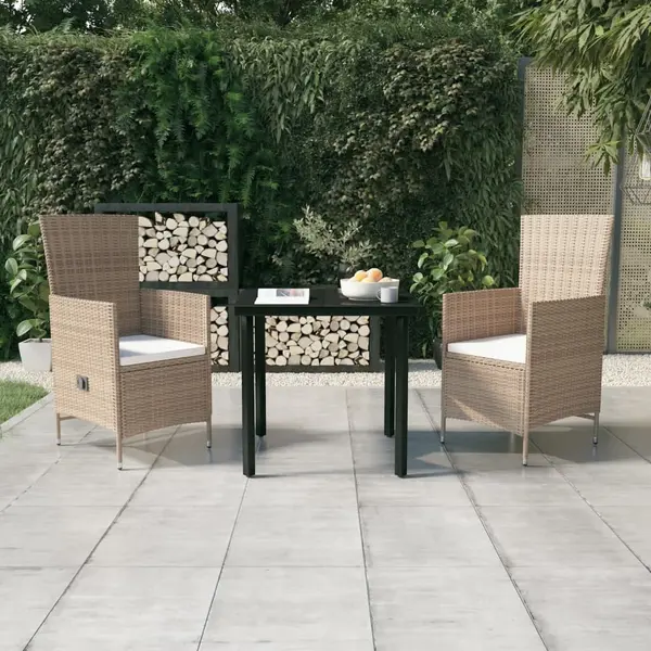 Gossi set mobilier de gradina, cu perne, 3 piese, bej