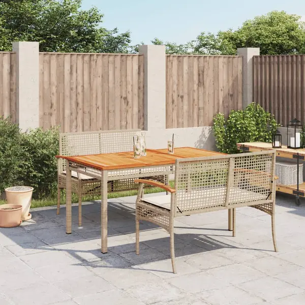 Gossi set mobilier de gradina cu perne, 3 piese, bej, poliratan