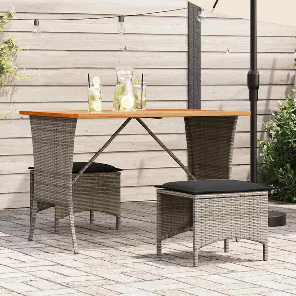 Gossi set mobilier de gradina cu perne, 3 piese, gri, poliratan