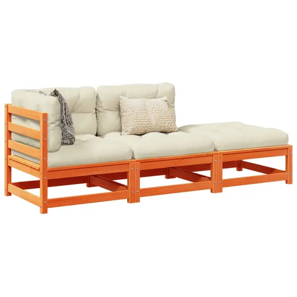 Gossi set mobilier de gradina cu perne, 3 piese, lemn masiv de pin