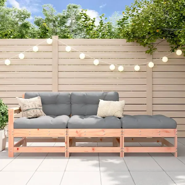 Gossi set mobilier de gradina cu perne, 3 piese, lemn masiv douglas