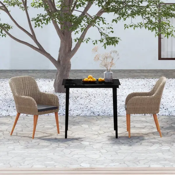 Gossi set mobilier de gradina cu perne, 3 piese, maro