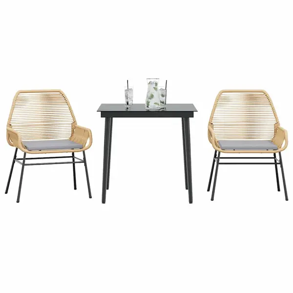 Gossi set mobilier de gradina cu perne 3 piese maro sticla polirattan