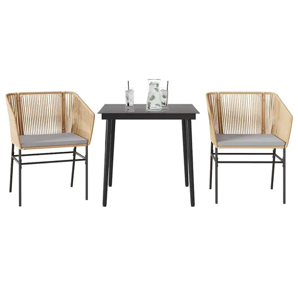 Gossi set mobilier de gradina cu perne 3 piese maro sticla polirattan