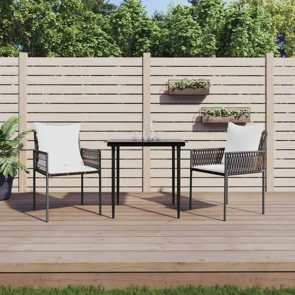 Gossi set mobilier de gradina cu perne, 3 piese, poliratan si otel