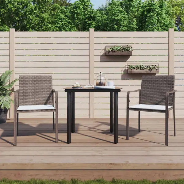 Gossi set mobilier de gradina cu perne, 3 piese, poliratan si otel