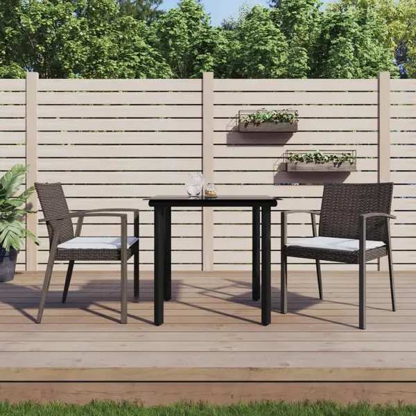 Gossi set mobilier de gradina cu perne, 3 piese, poliratan si otel
