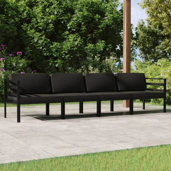 Gossi set mobilier de gradina cu perne, 4 piese, antracit, aluminiu