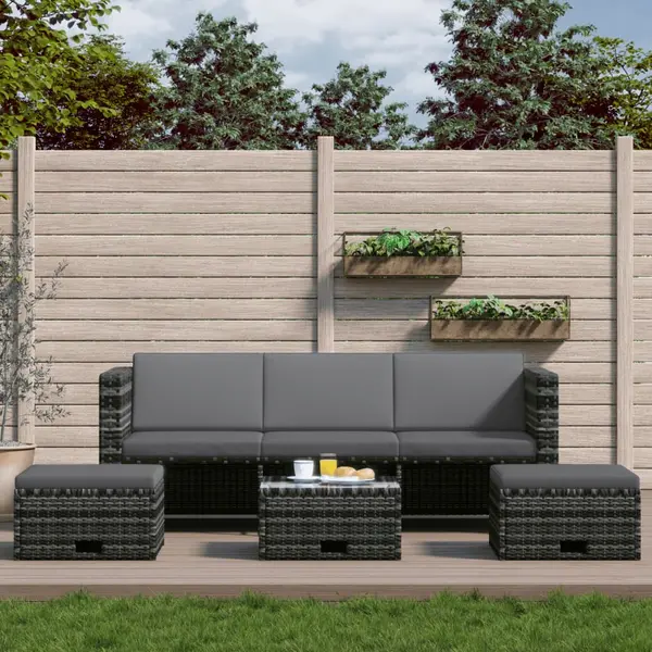 Gossi set mobilier de gradina cu perne, 4 piese, poliratan, gri