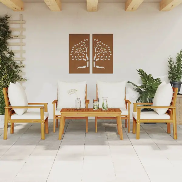 Gossi set mobilier de gradina cu perne, 5 buc., lemn masiv acacia