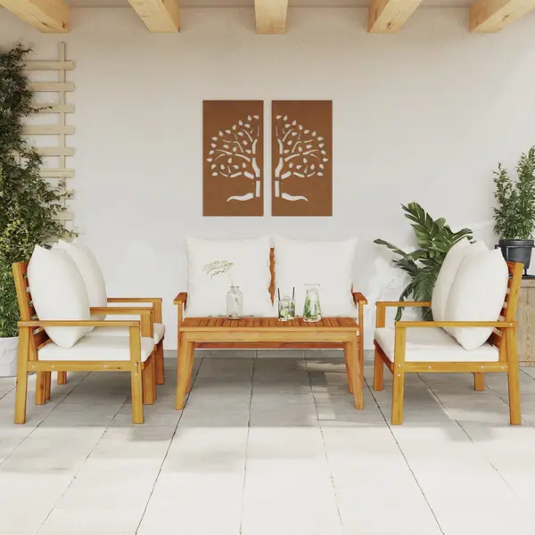 Gossi set mobilier de gradina cu perne, 5 buc., lemn masiv acacia