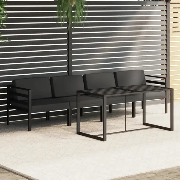 Gossi set mobilier de gradina cu perne, 5 piese, antracit, aluminiu