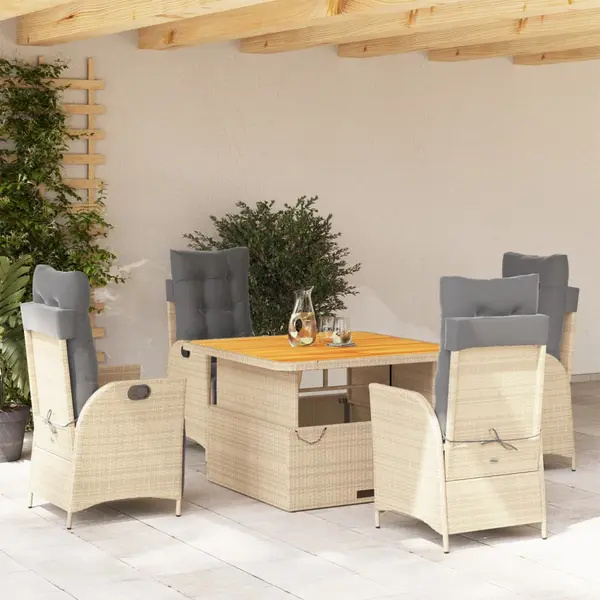 Gossi set mobilier de gradina cu perne, 5 piese, bej, poliratan