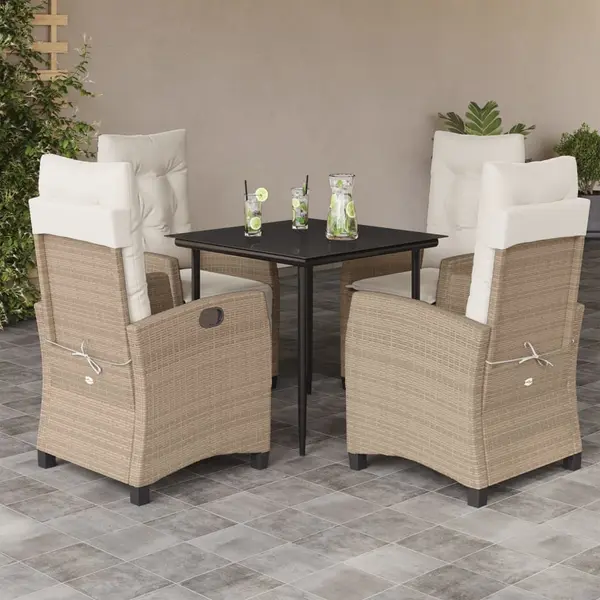 Gossi set mobilier de gradina cu perne, 5 piese, bej, poliratan