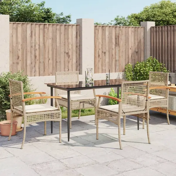 Gossi set mobilier de gradina cu perne, 5 piese, bej, poliratan