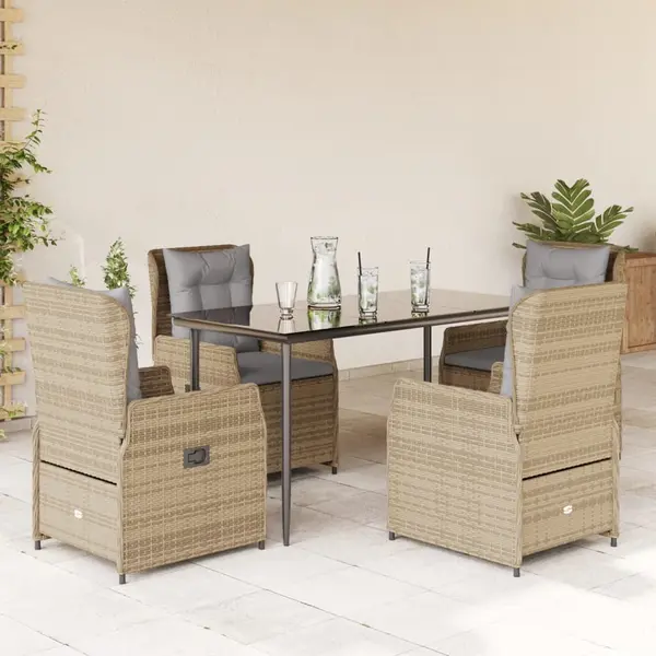 Gossi set mobilier de gradina cu perne, 5 piese, bej, poliratan