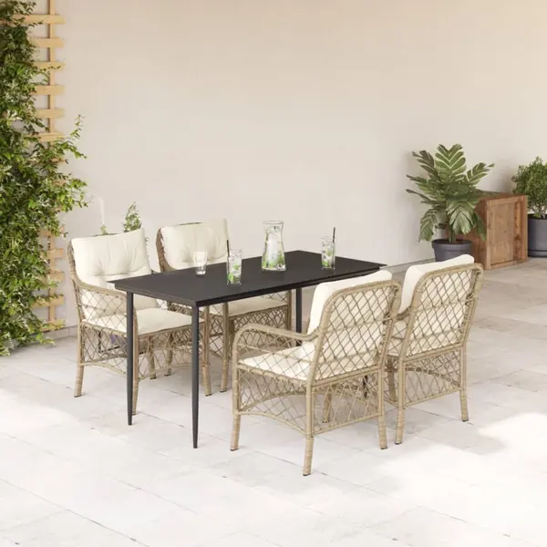 Gossi set mobilier de gradina cu perne, 5 piese, bej, poliratan