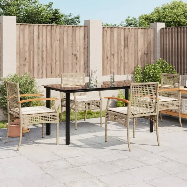 Gossi set mobilier de gradina cu perne, 5 piese, bej, poliratan