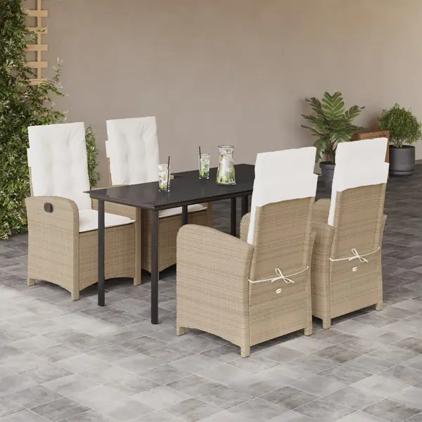 Gossi set mobilier de gradina cu perne, 5 piese, bej, poliratan