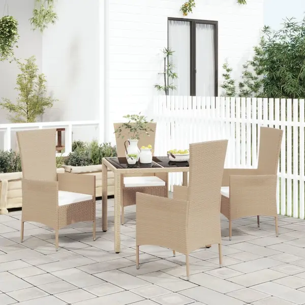 Gossi set mobilier de gradina cu perne, 5 piese, bej, poliratan
