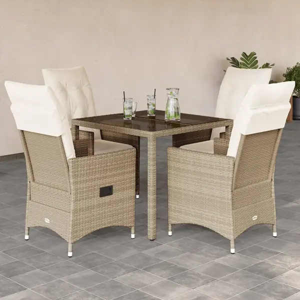 Gossi set mobilier de gradina cu perne, 5 piese, bej, poliratan