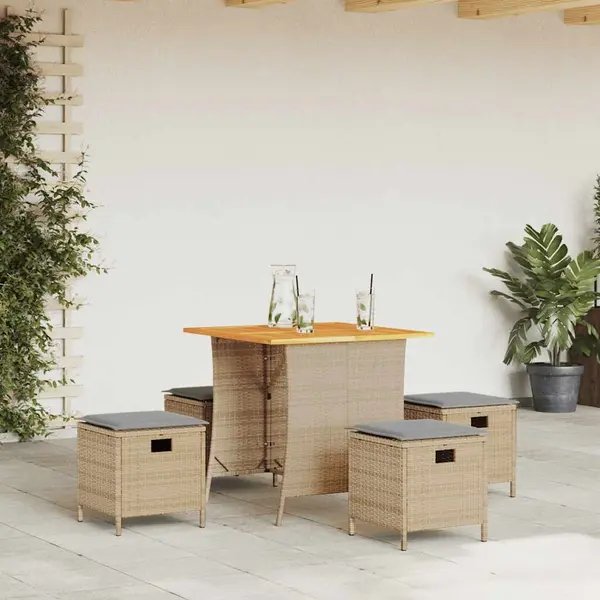 Gossi set mobilier de gradina cu perne, 5 piese, bej, poliratan