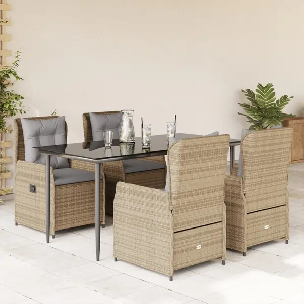 Gossi set mobilier de gradina cu perne, 5 piese, bej, poliratan