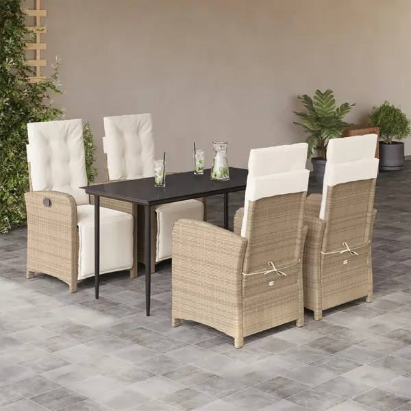 Gossi set mobilier de gradina cu perne, 5 piese, bej, poliratan