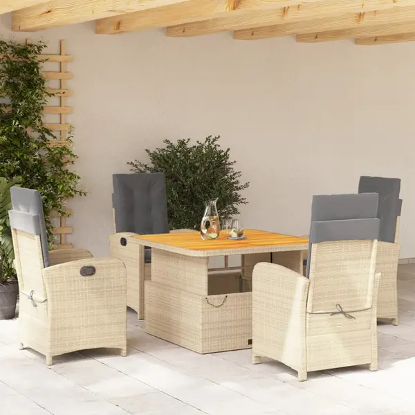 Gossi set mobilier de gradina cu perne, 5 piese, bej, poliratan