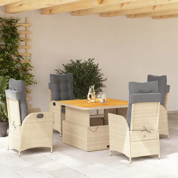 Gossi set mobilier de gradina cu perne, 5 piese, bej, poliratan