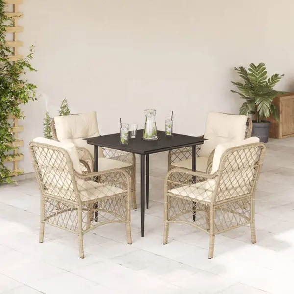 Gossi set mobilier de gradina cu perne, 5 piese, bej, poliratan