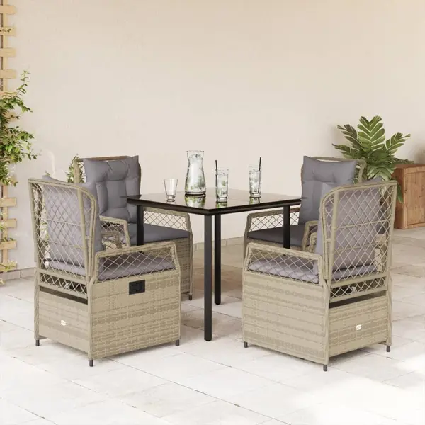 Gossi set mobilier de gradina cu perne, 5 piese, bej, poliratan