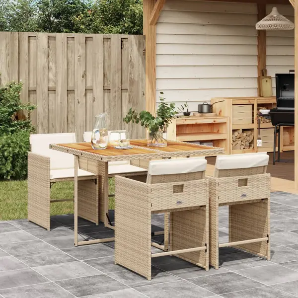 Gossi set mobilier de gradina cu perne, 5 piese, bej, poliratan