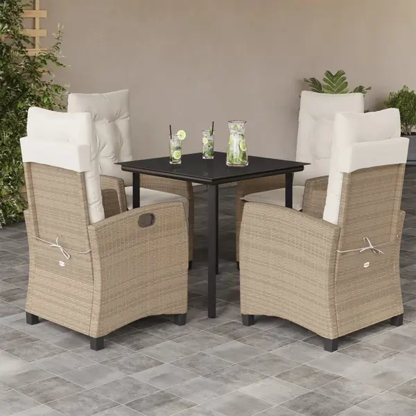 Gossi set mobilier de gradina cu perne, 5 piese, bej, poliratan