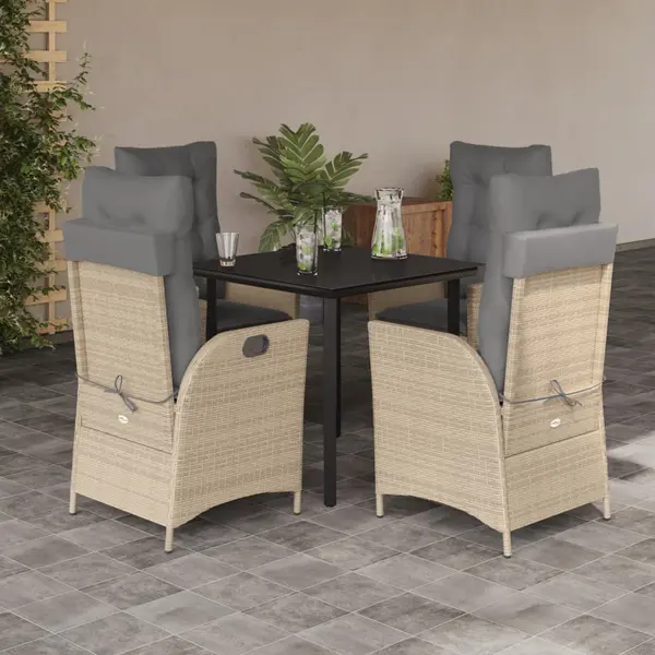 Gossi set mobilier de gradina cu perne, 5 piese, bej, poliratan
