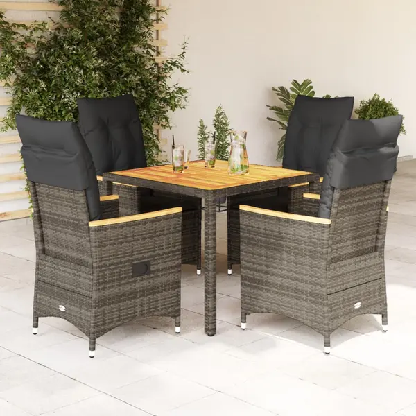 Gossi set mobilier de gradina cu perne, 5 piese, gri, poliratan
