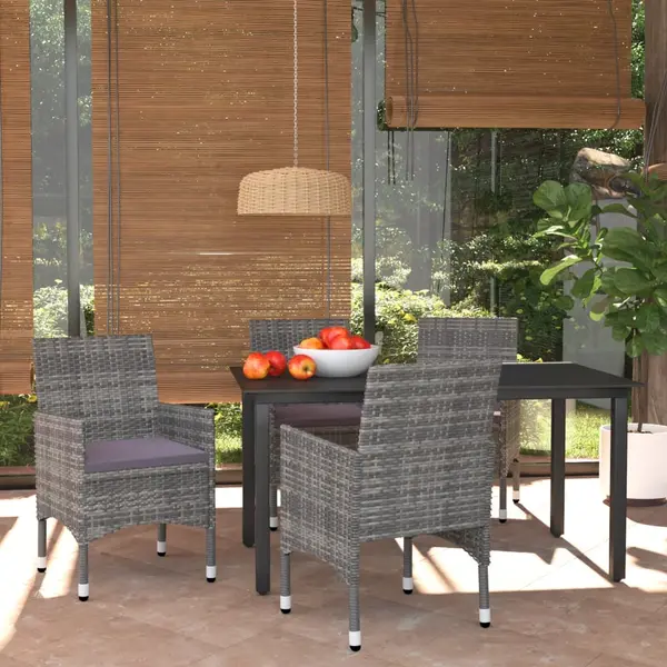 Gossi set mobilier de gradina cu perne, 5 piese, gri, poliratan