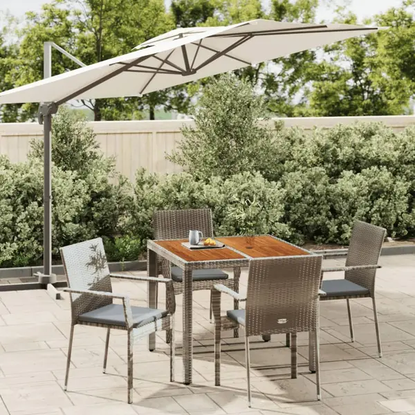 Gossi set mobilier de gradina cu perne, 5 piese, gri, poliratan