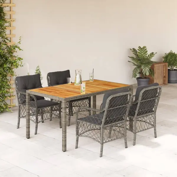 Gossi set mobilier de gradina cu perne, 5 piese, gri, poliratan