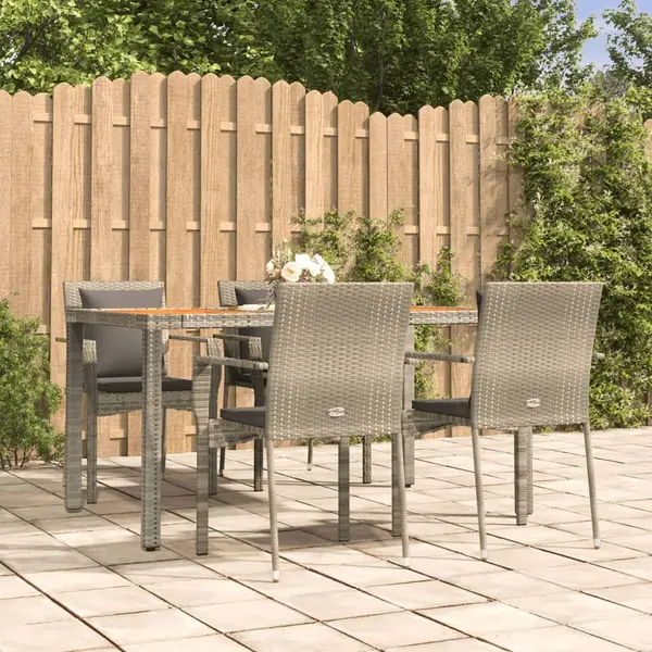 Gossi set mobilier de gradina cu perne, 5 piese, gri, poliratan