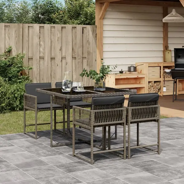 Gossi set mobilier de gradina cu perne, 5 piese, gri, poliratan