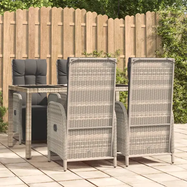 Gossi set mobilier de gradina cu perne, 5 piese, gri, poliratan