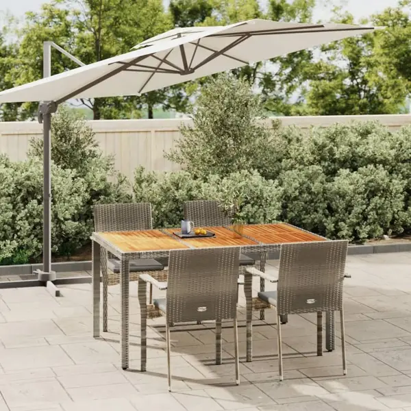 Gossi set mobilier de gradina cu perne, 5 piese, gri, poliratan