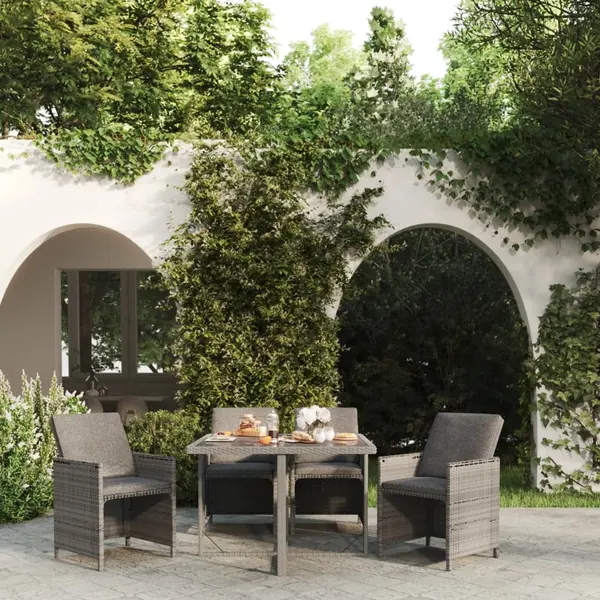 Gossi set mobilier de gradina cu perne, 5 piese, gri, poliratan