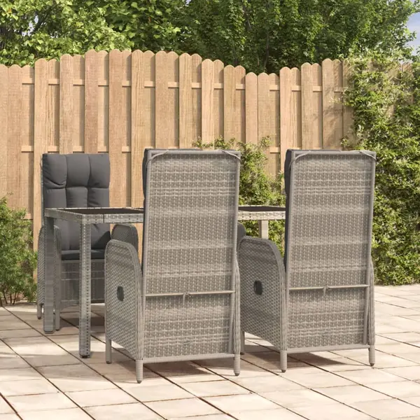 Gossi set mobilier de gradina cu perne, 5 piese, gri, poliratan