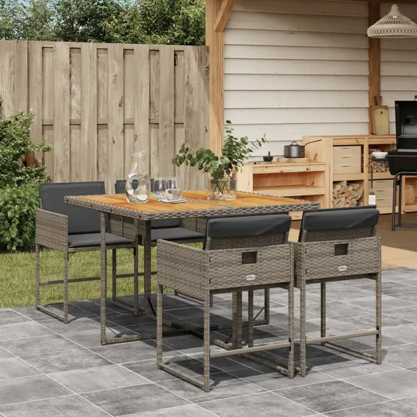 Gossi set mobilier de gradina cu perne, 5 piese, gri, poliratan