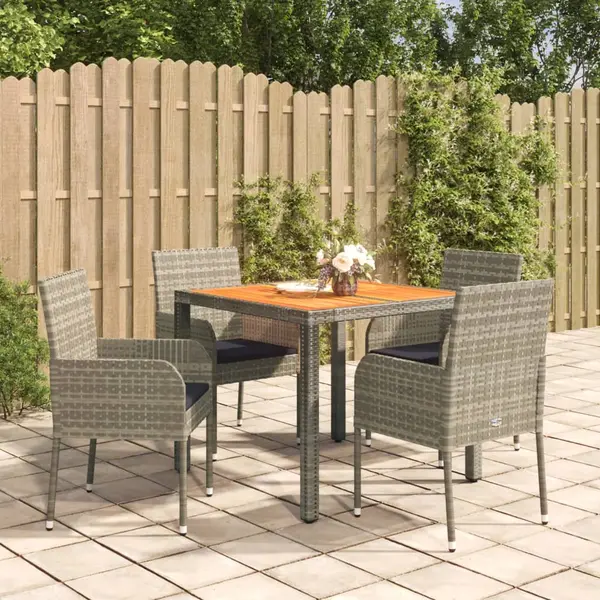 Gossi set mobilier de gradina cu perne, 5 piese, gri, poliratan