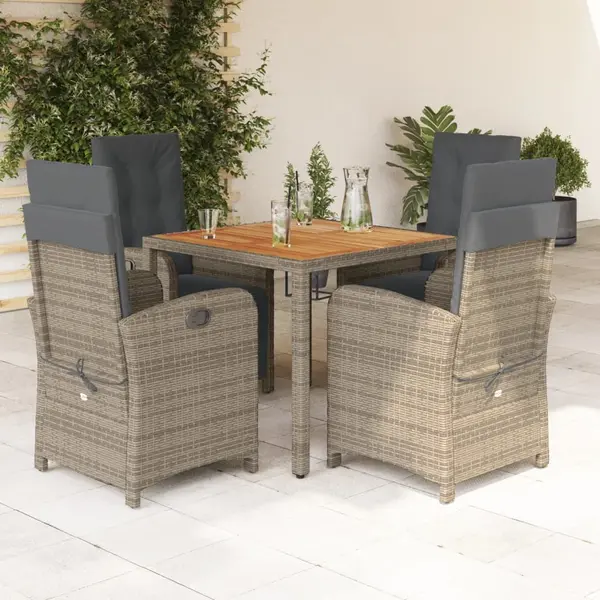 Gossi set mobilier de gradina cu perne, 5 piese, gri, poliratan